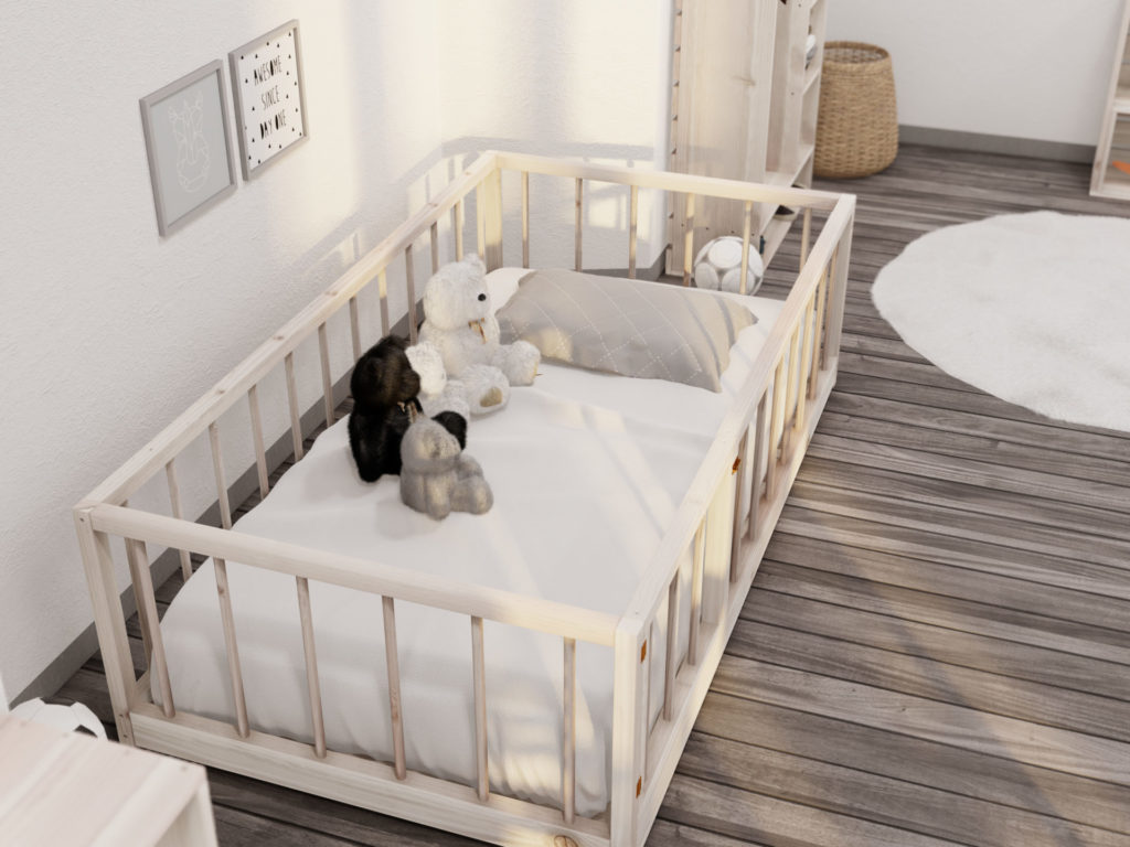 DIY Montessori twin floor bed