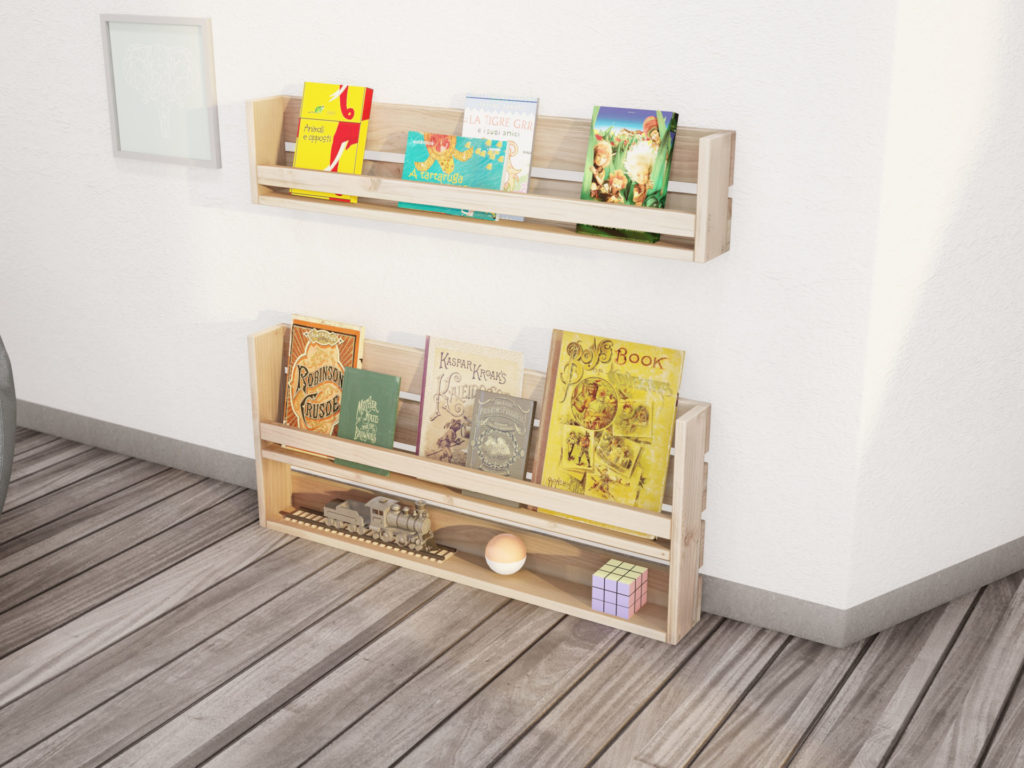 DIY Montessori floor shelf