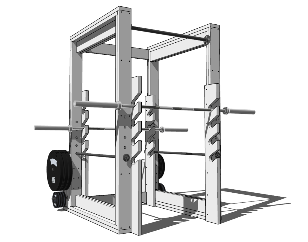 DIY homemade power cage, squatting rack, lifting rack, fitness equipment
