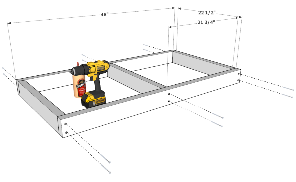 DIY patio bench frame assembly