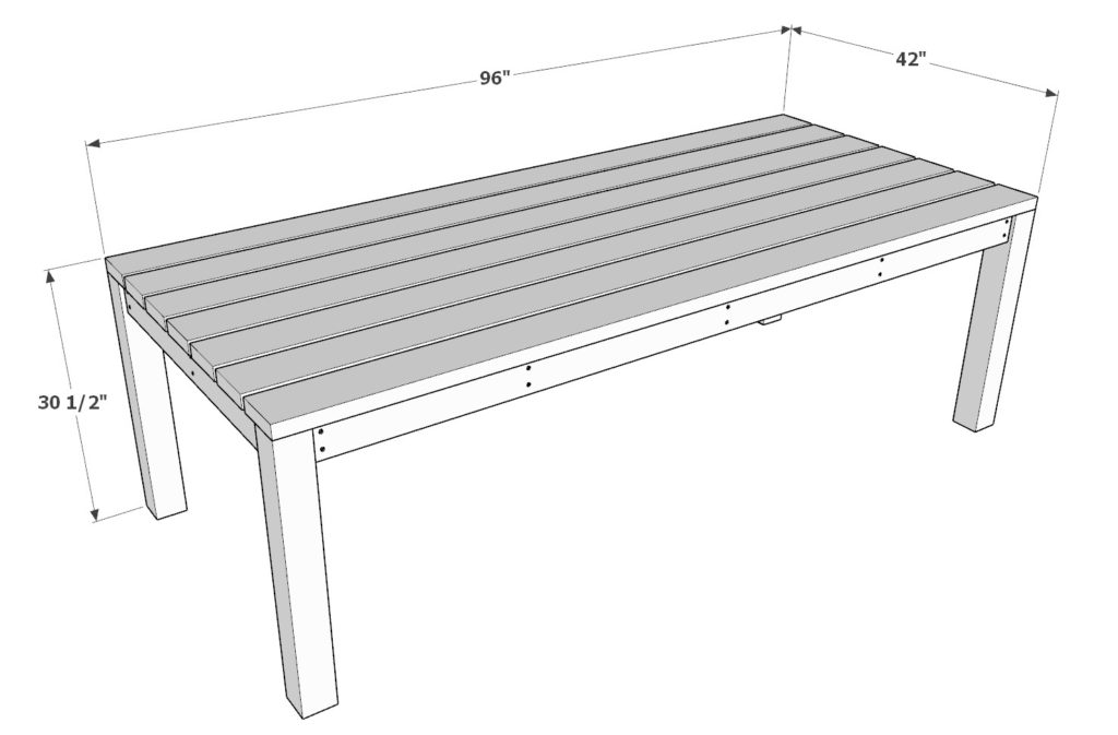 DIY outdoor table dimensions