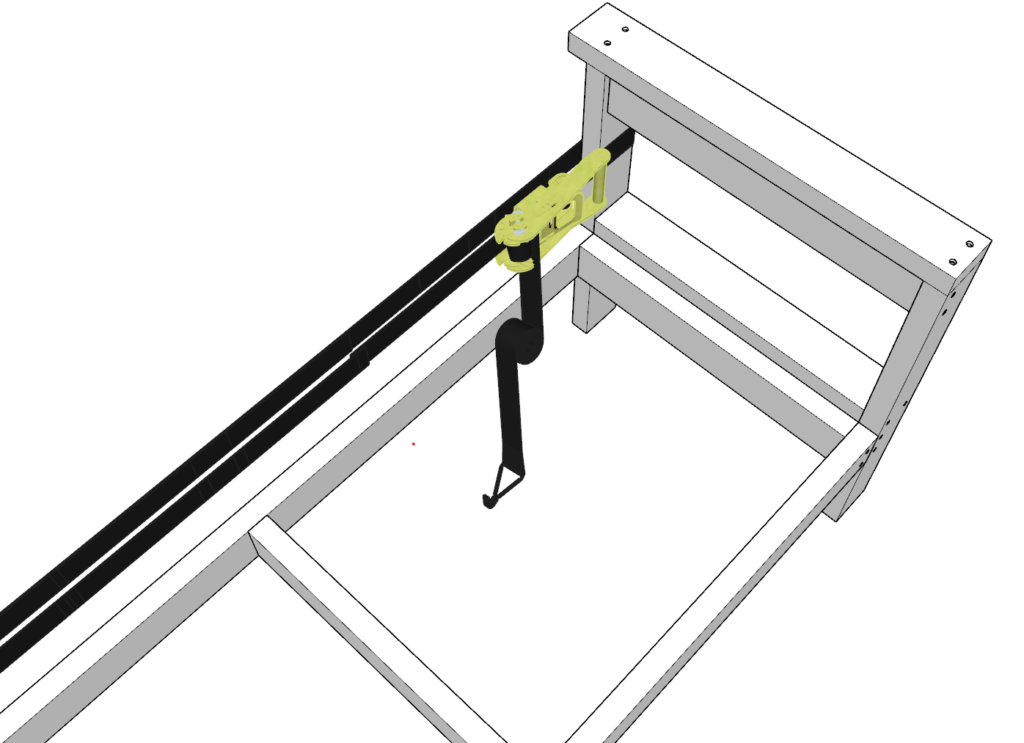 using ratchet strap for DIY bench frame