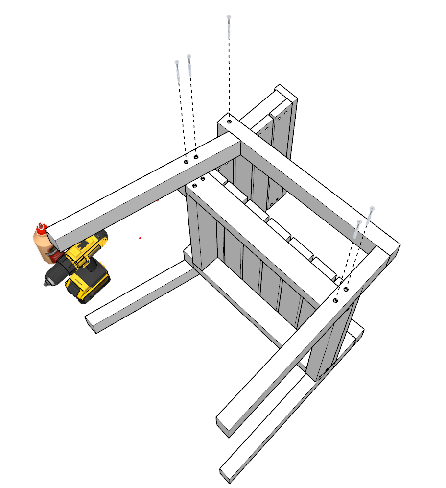 DIY chair armrest and seating assembly