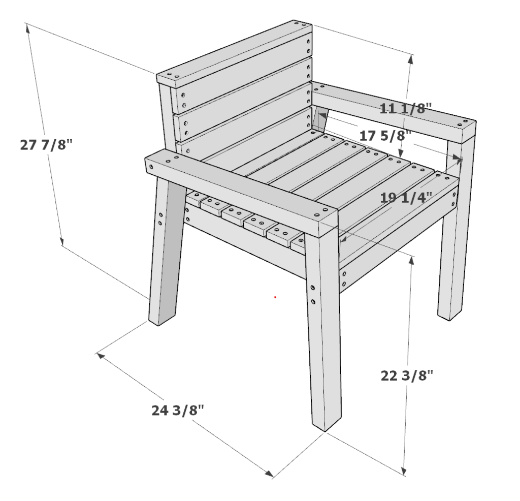 DIY chair with dimensions