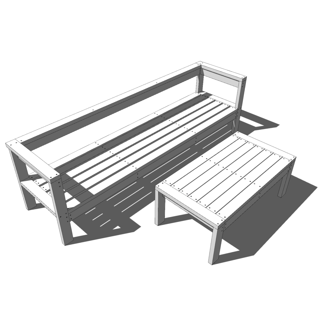 DIY patio bench and table plans