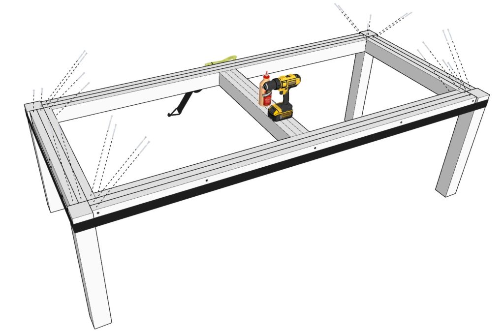 Attaching legs to DIY table