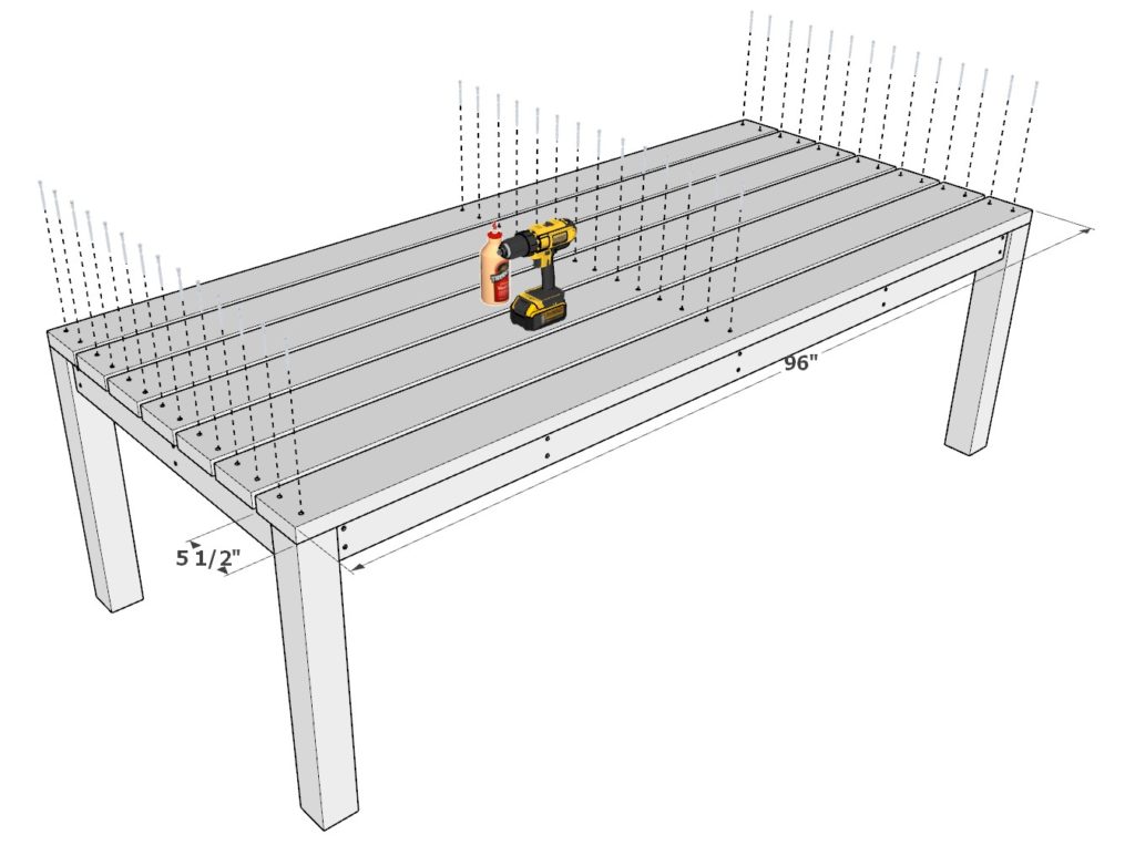 Attaching legs to DIY table