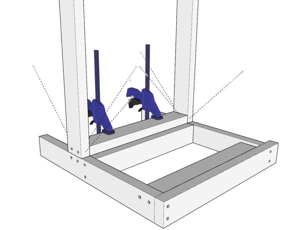 Adding diagonal screws to DIY bench frame