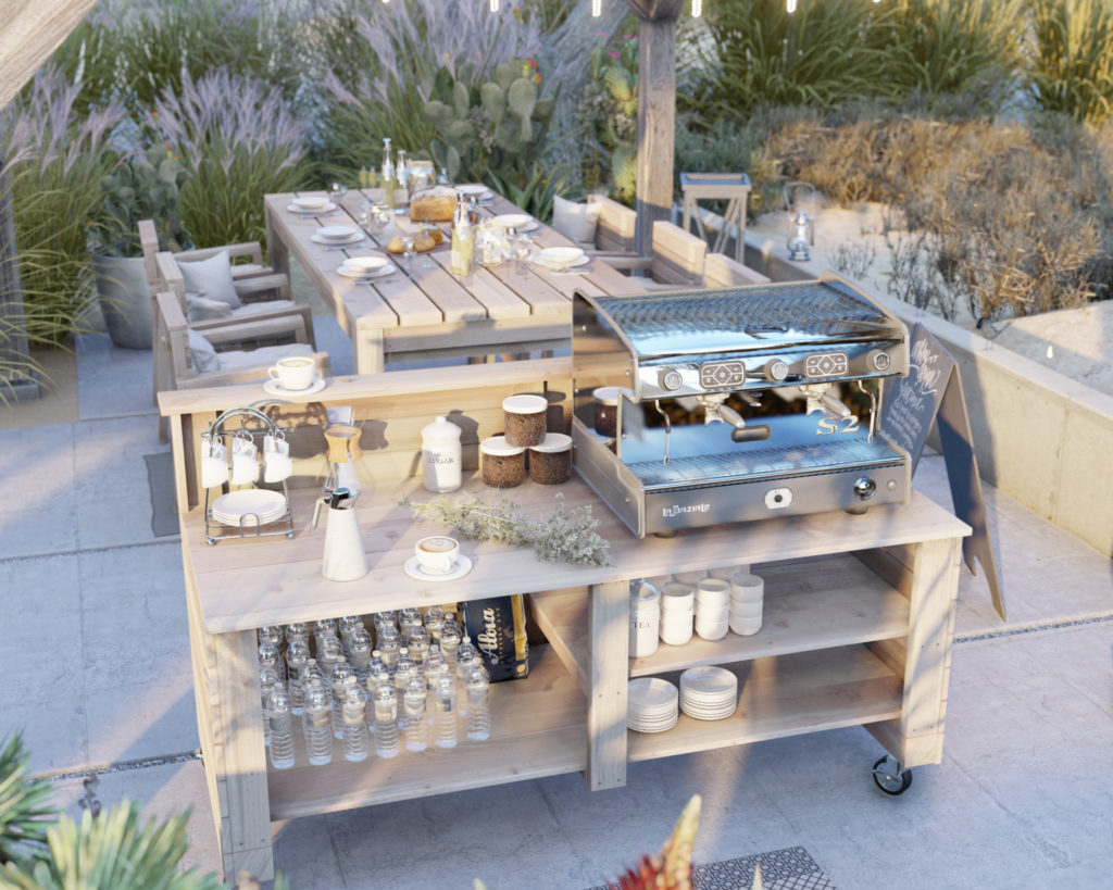 DIY outdoor coffee bar plans