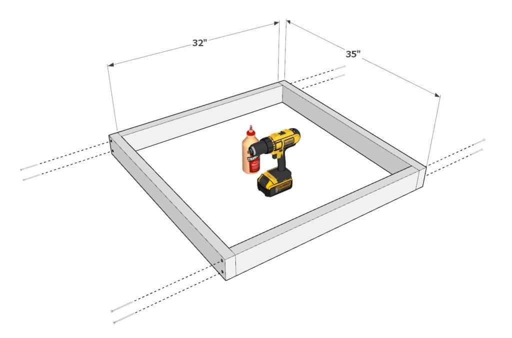 DIY outdoor dining table frame construction