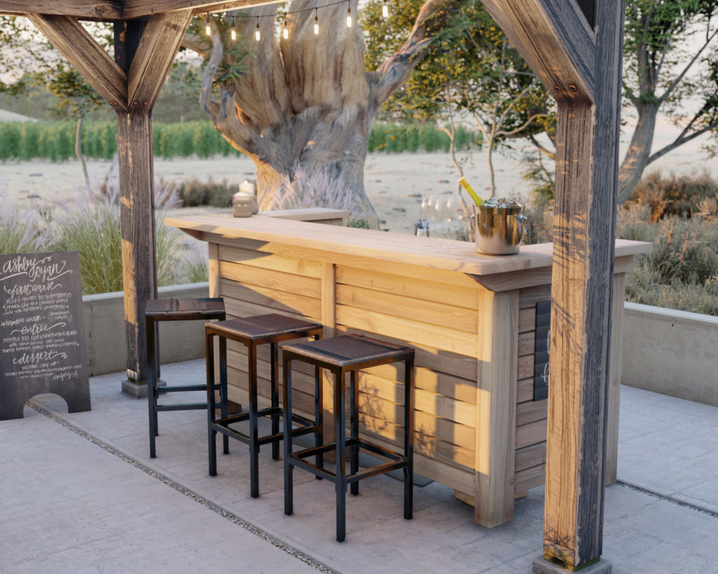 DIY outdoor bar center plans