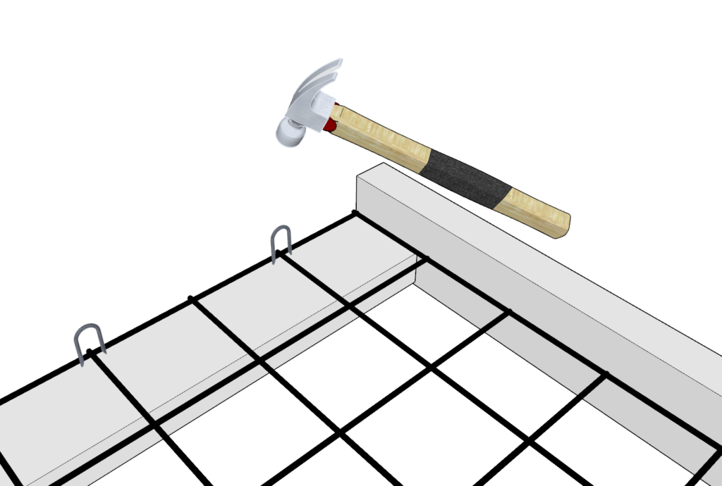 Securing metal mesh with metal clips