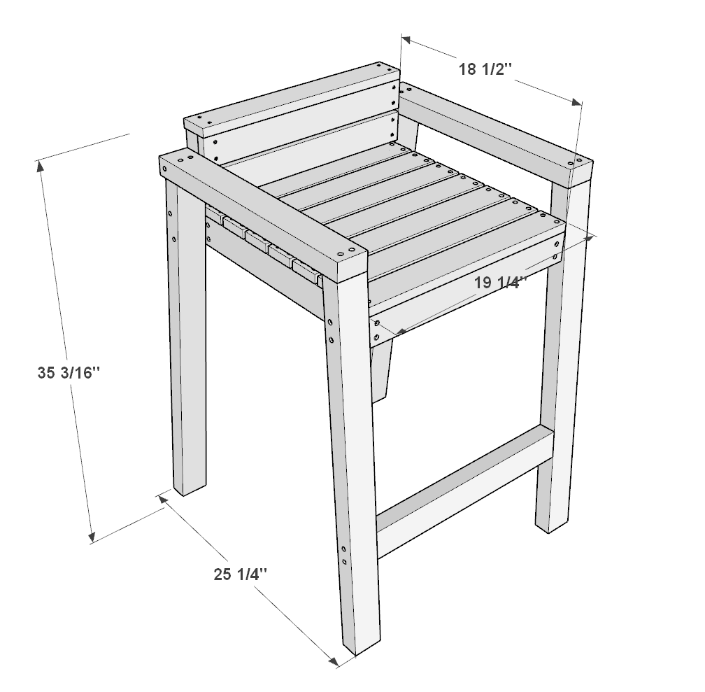DIY bar stool with measurements
