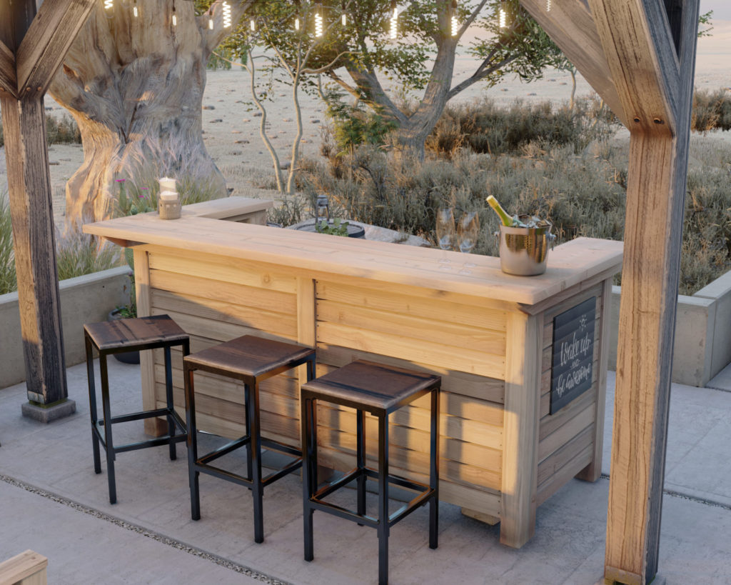 DIY Outdoor Bar, open-air bar, beach bar plans