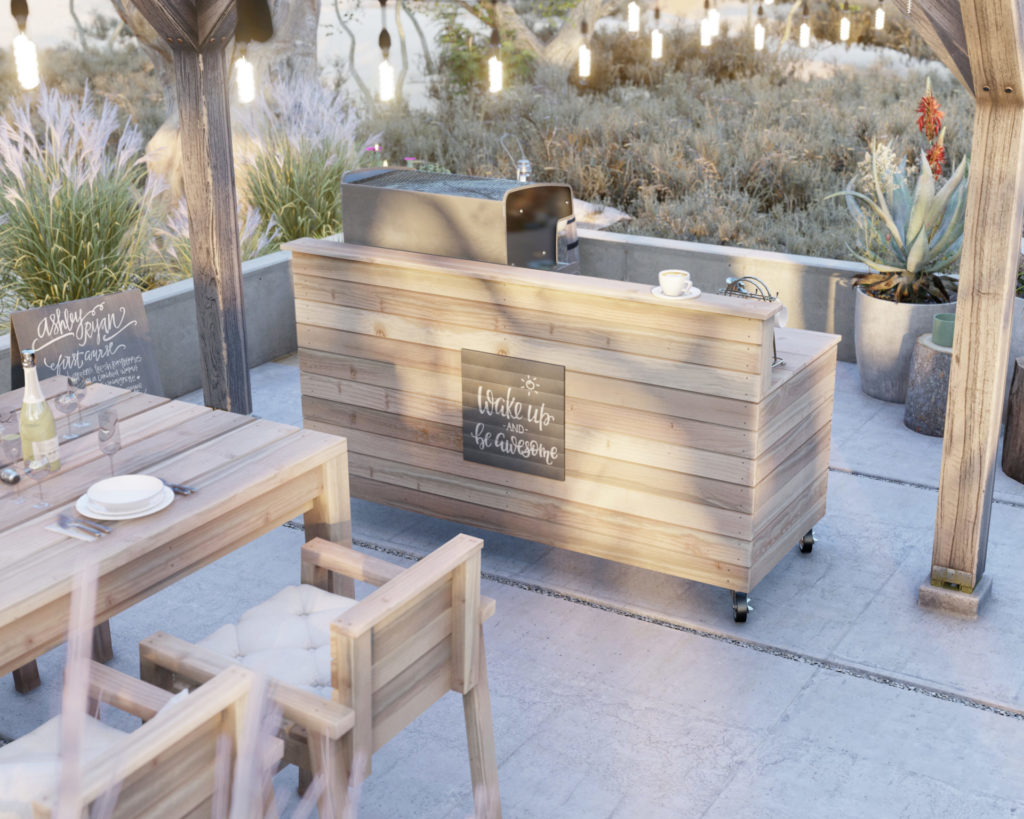 DIY outdoor coffee bar plans