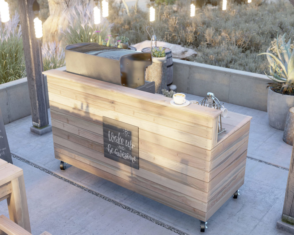 DIY outdoor coffee bar plans