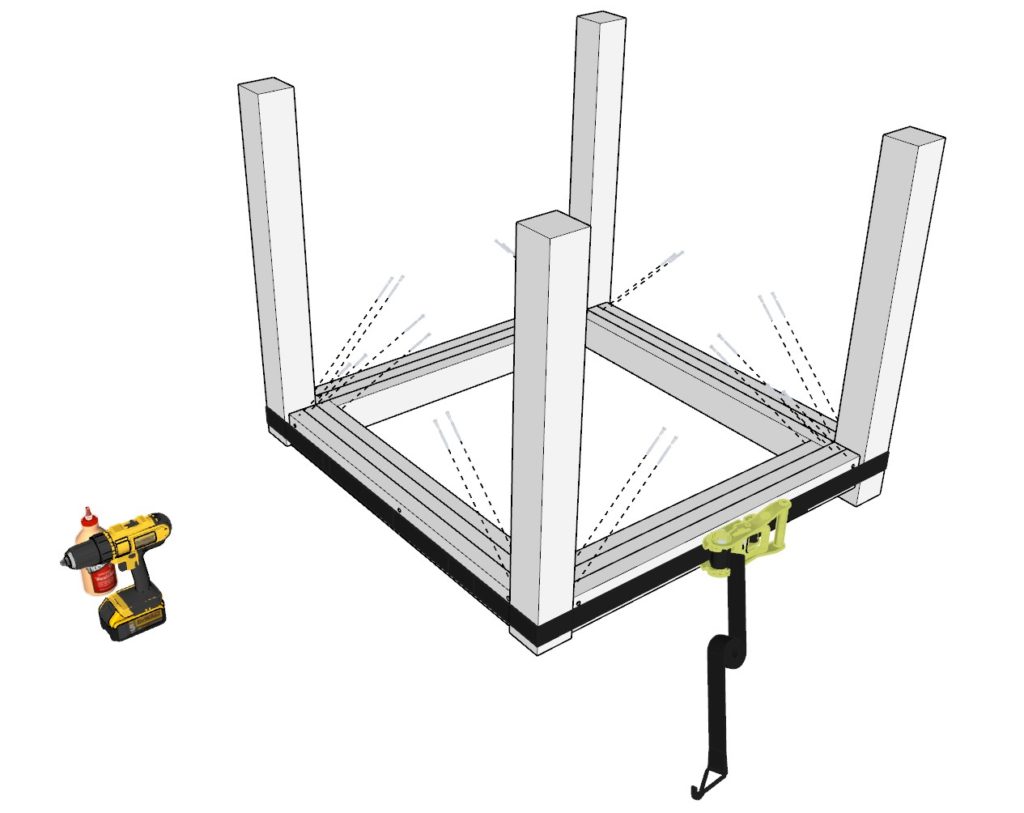 DIY table legs and frame assembly