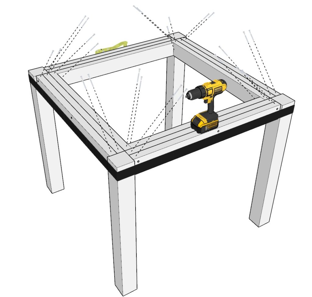 DIY table legs and frame assembly