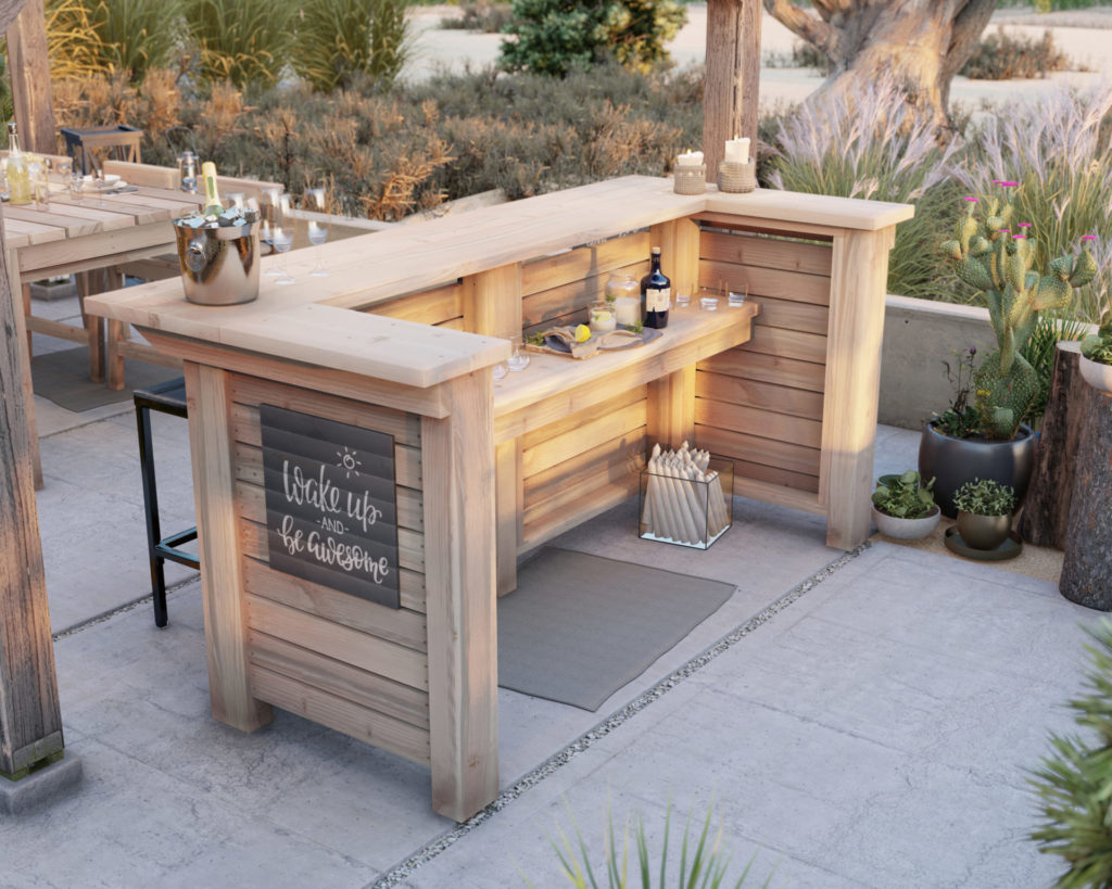 DIY outdoor bar center plans