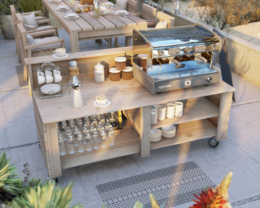 DIY outdoor coffee bar plans