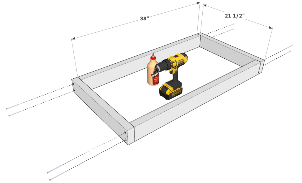 DIY kitchen island rolling grill frame assembly