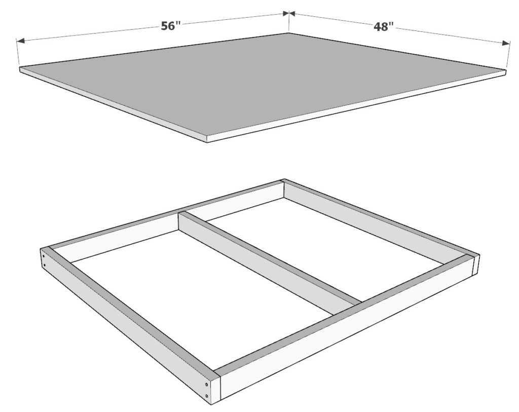 DIY doghouse flood frame assembly