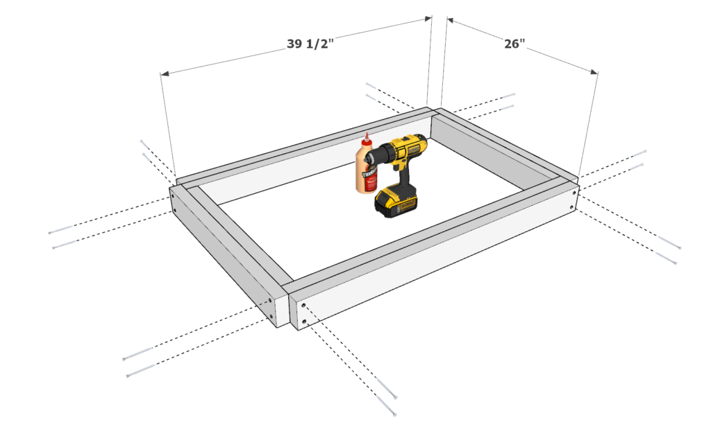 DIY coffee table frame assembly