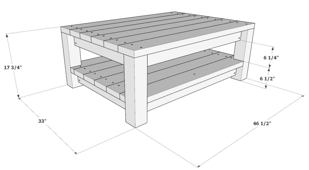 DIY coffee table dimensions