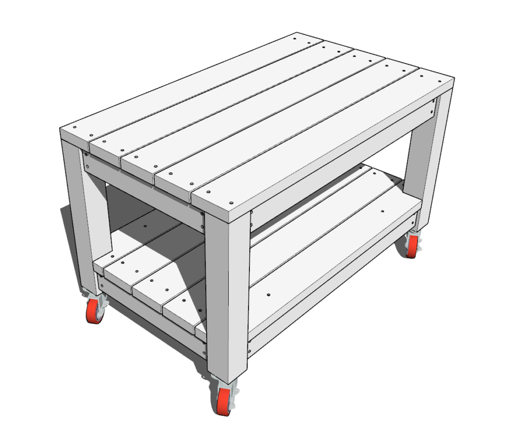 DIY kitchen island rolling grill and barbecue table plans