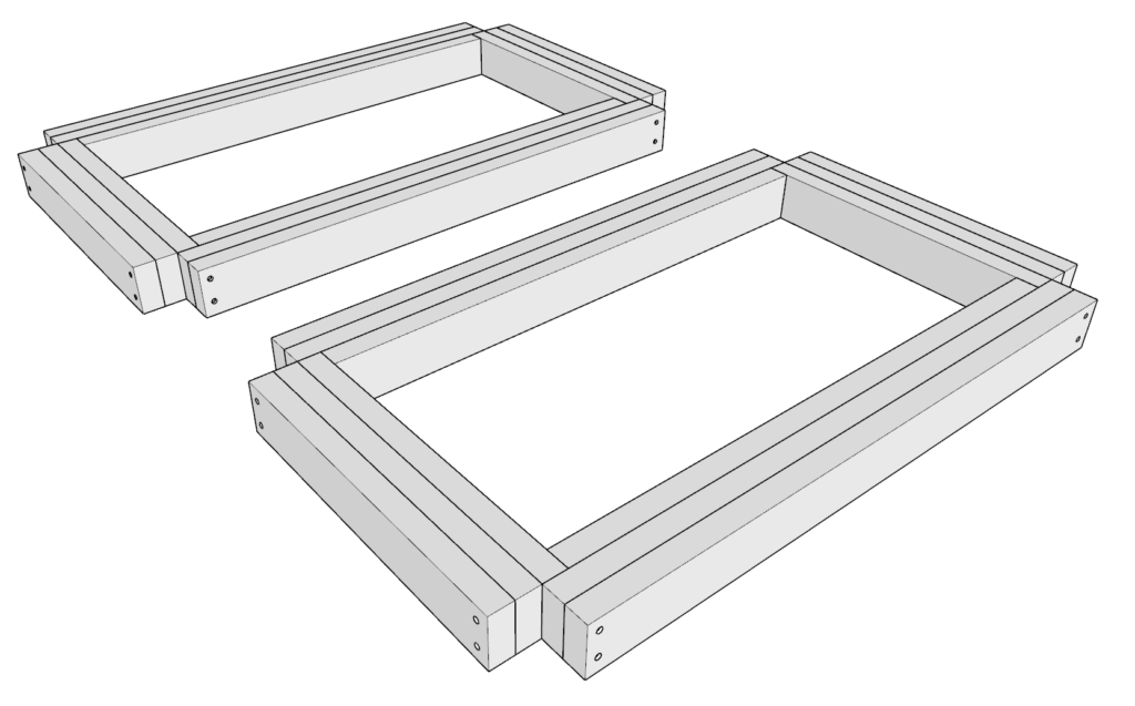 DIY kitchen island rolling grill frame assembly