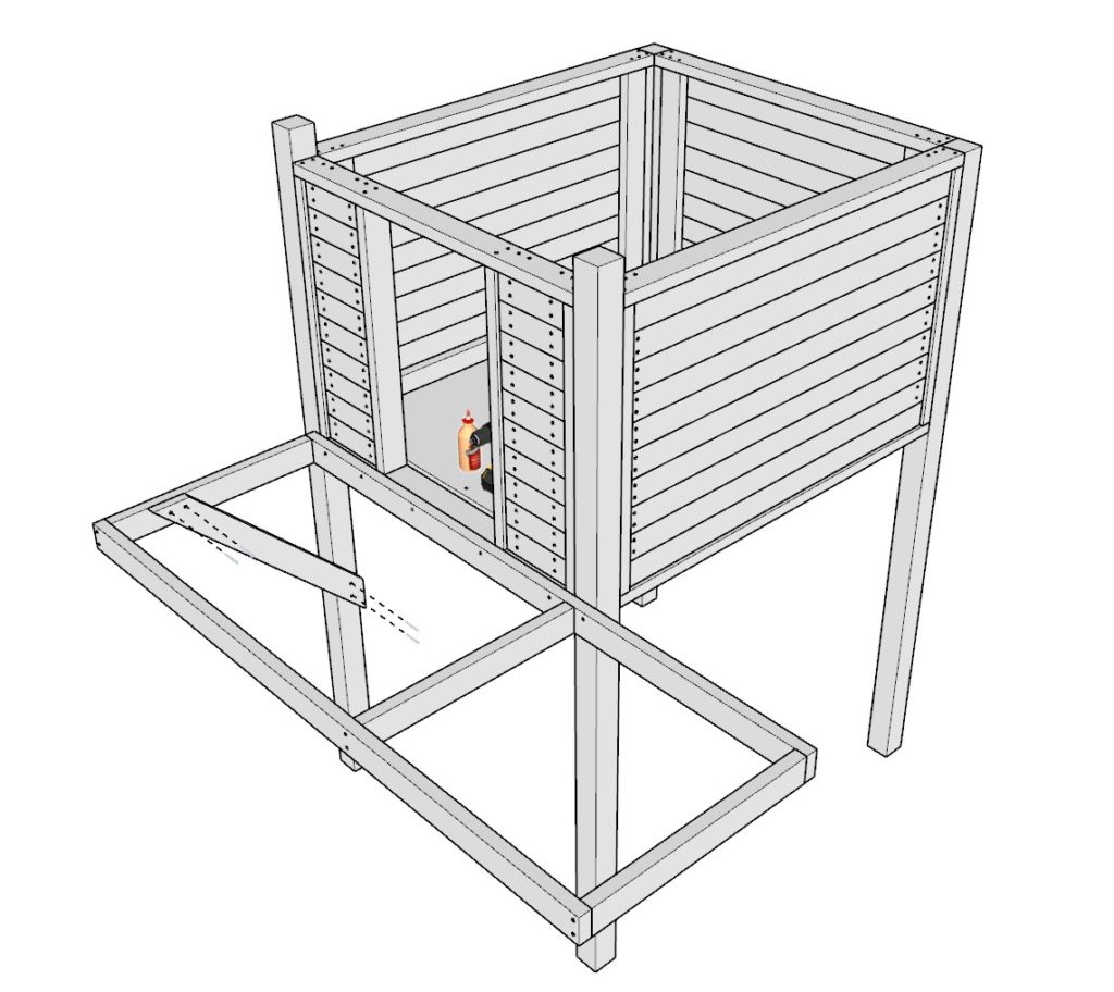 Adding the patio deck to the DIY doghouse