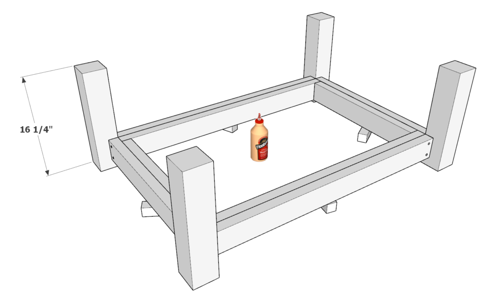 DIY coffee table frame assembly