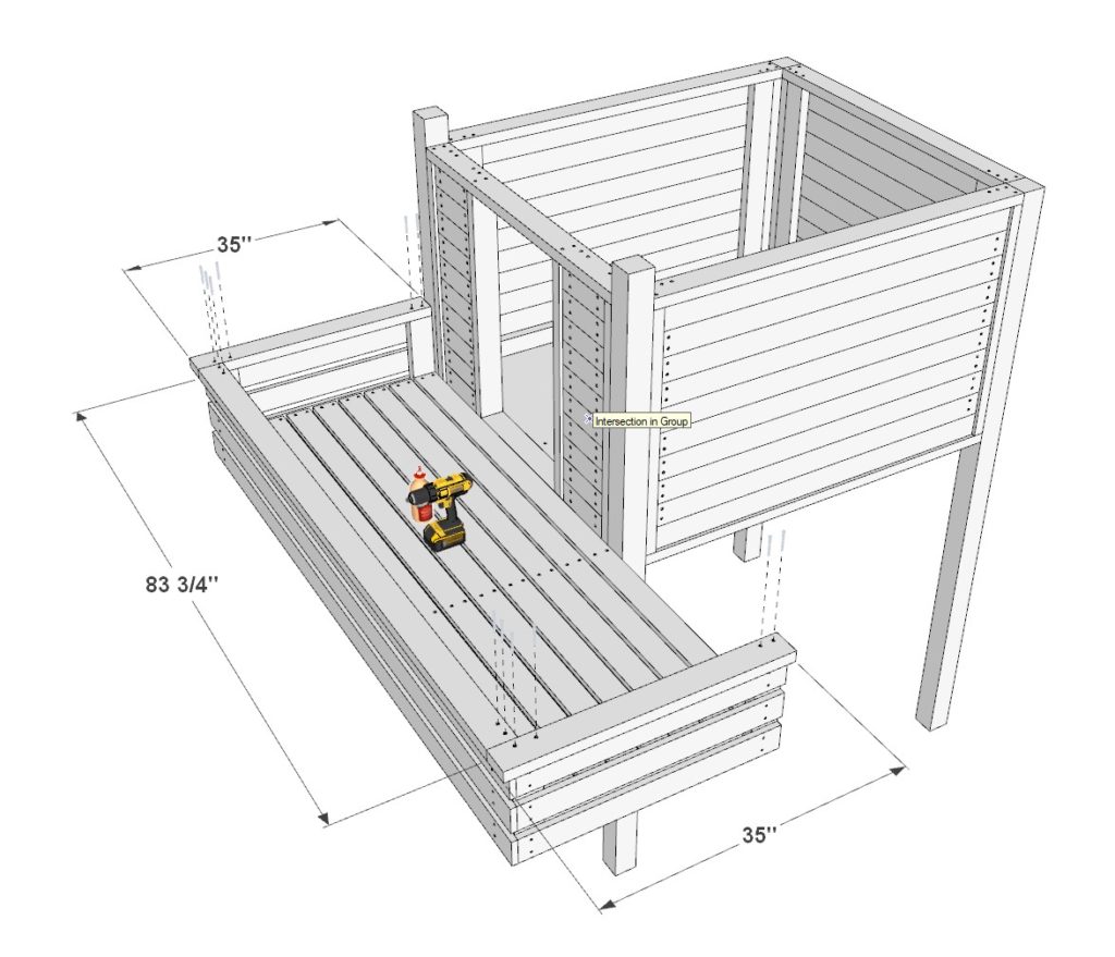 Adding railing to the doghouse