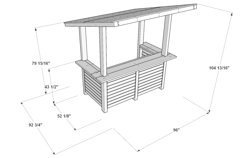 DIY outdoor bar dimensions