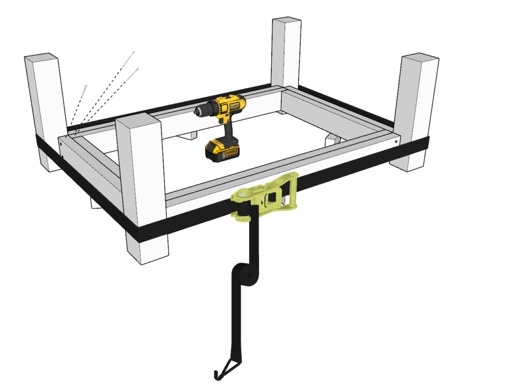 DIY coffee table frame assembly