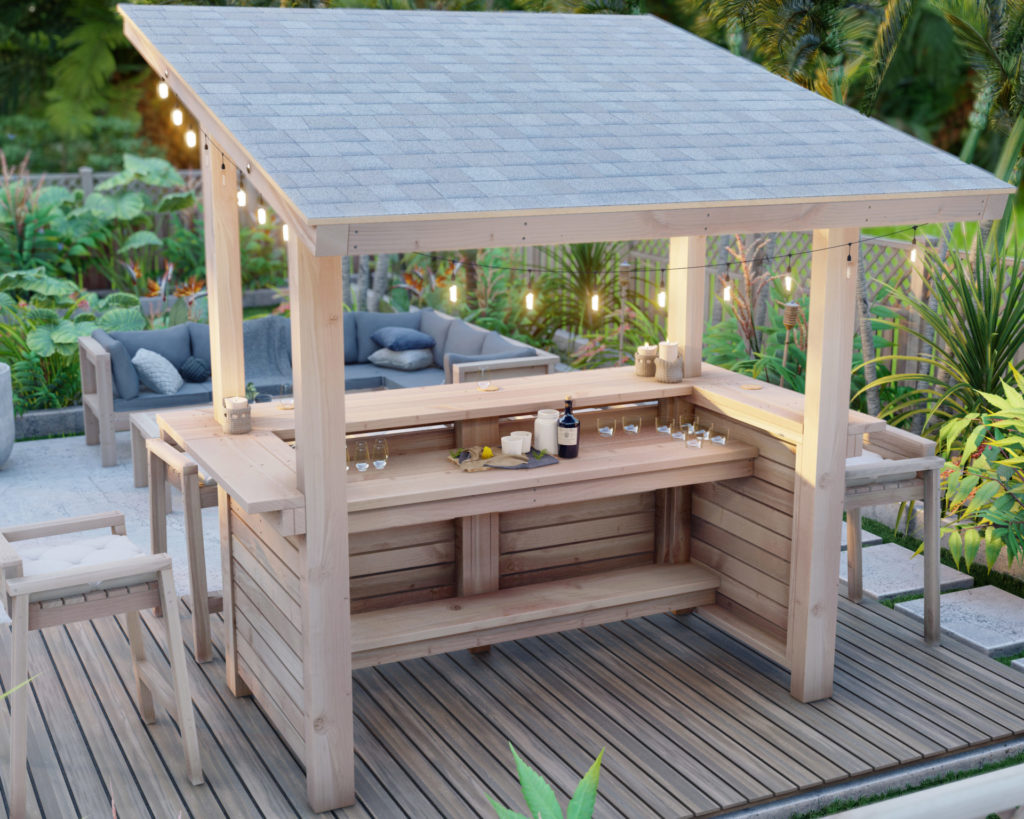 DIY outdoor bar with roof plans DIY projects plans