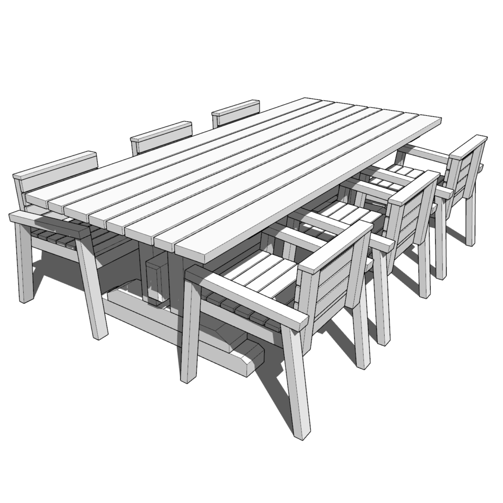 DIY patio table and chair set plans