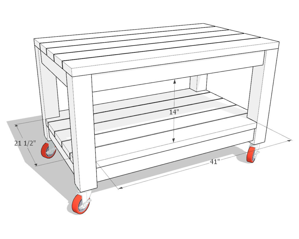 DIY kitchen island rolling grill and barbecue table dimensions