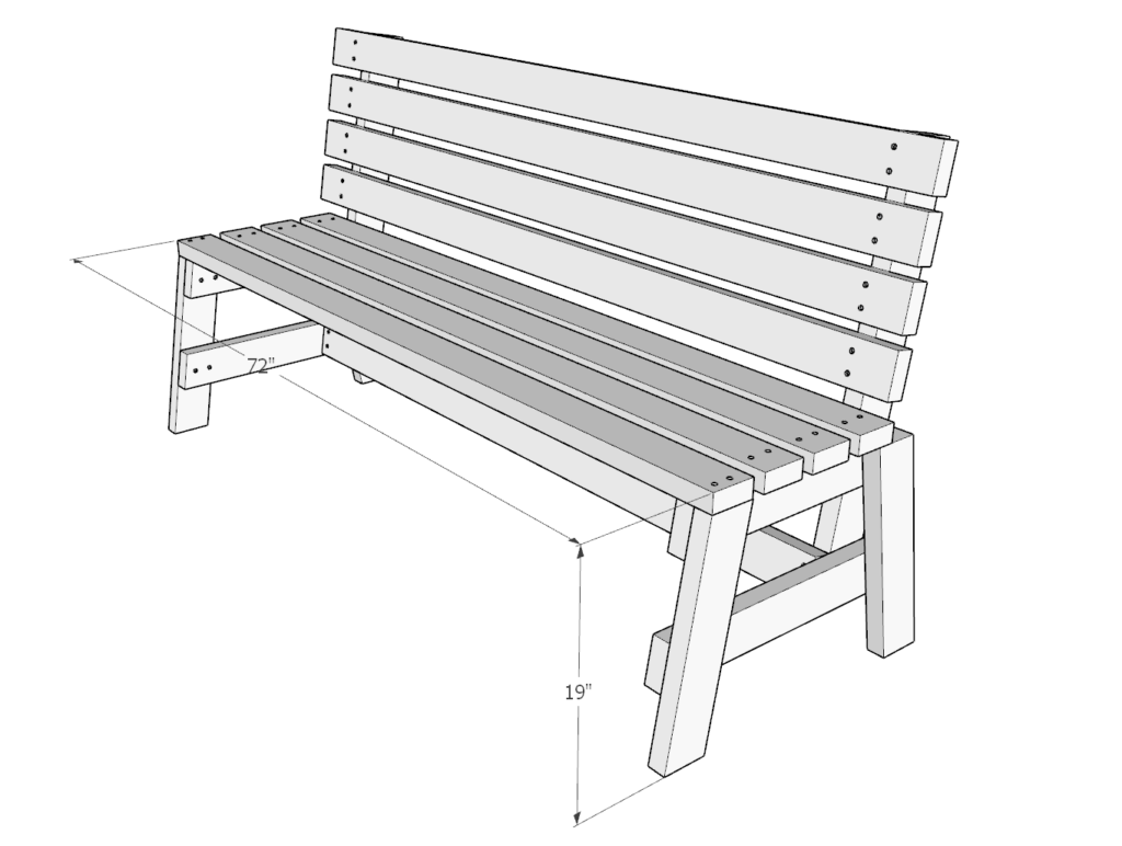 DIY patio bench dimensions