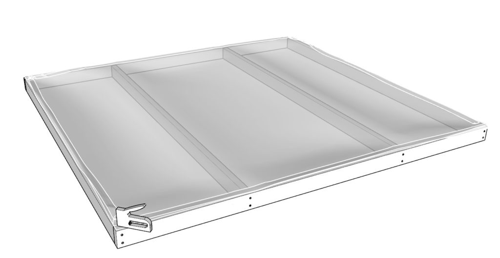 using a stapler on the perimeter of the DIY greenhouse frame wall