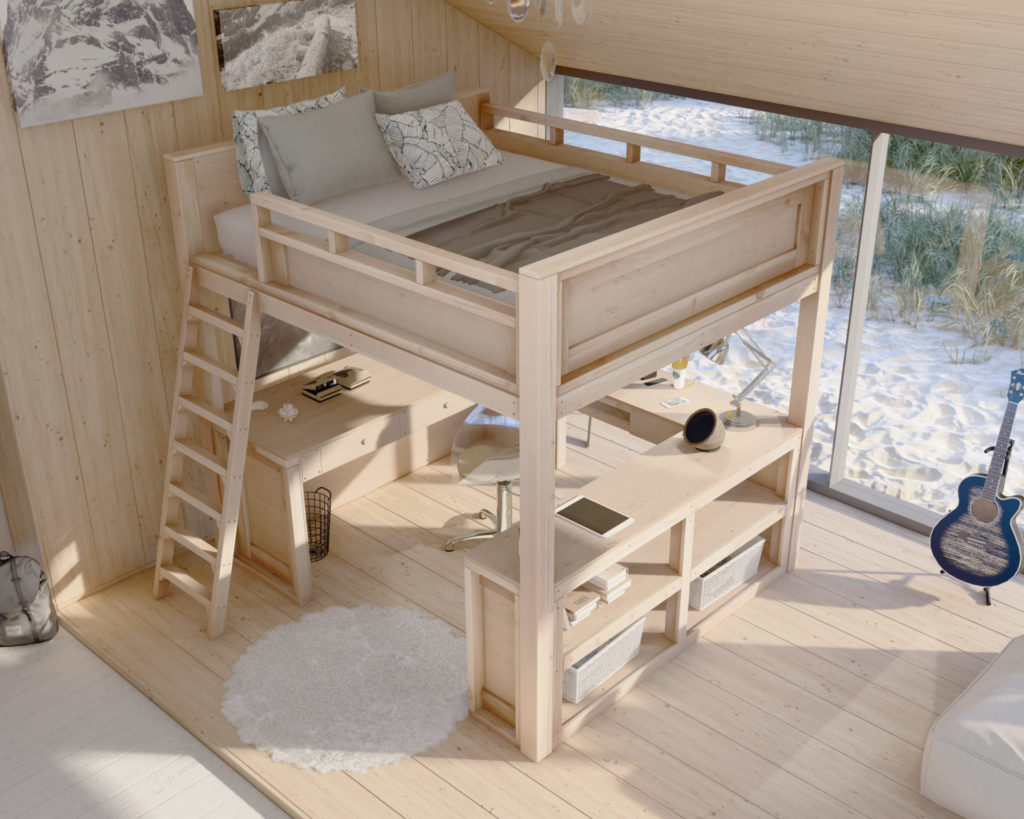DIY loft bed Sleep & Study, DIY bed,