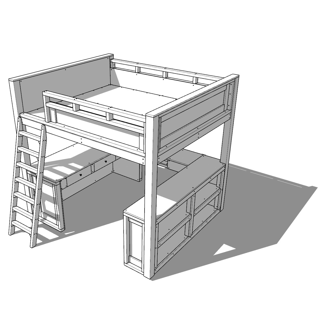 DIY loft bed Sleep & Study - DIY projects plans