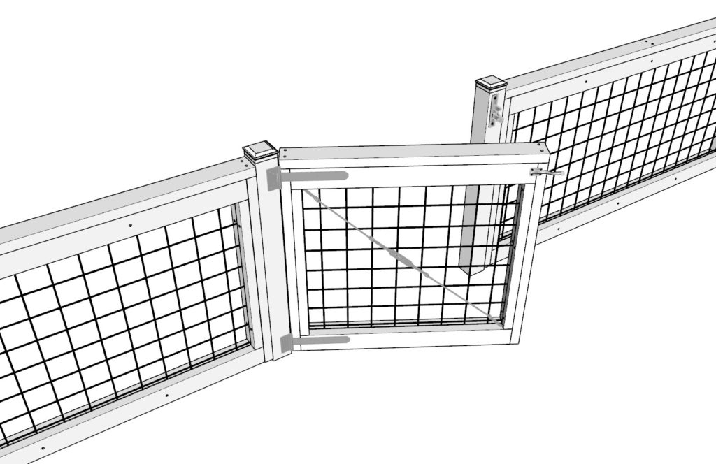 Adding gate hinges and gate lock gear