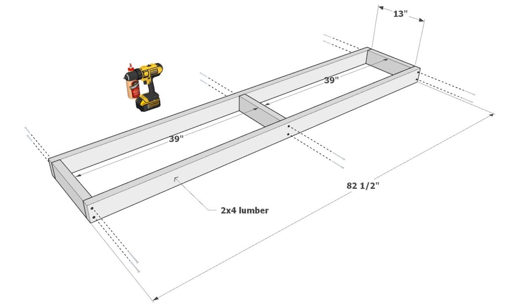 DIY bar shelf and storage assembly and installation