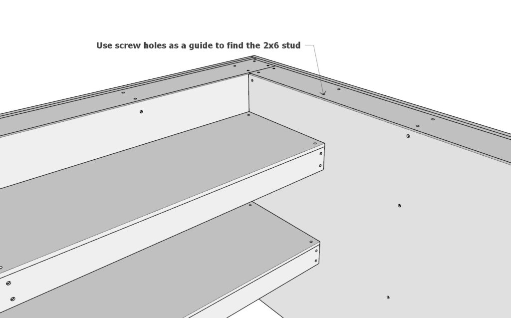 DIY bar shelf and storage assembly and installation