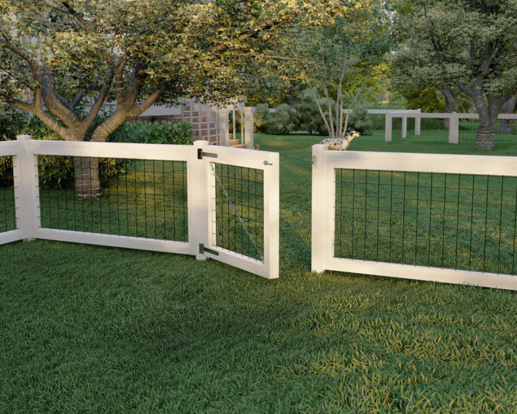 DIY fence gate plans featuring wild hog black metal railing panels