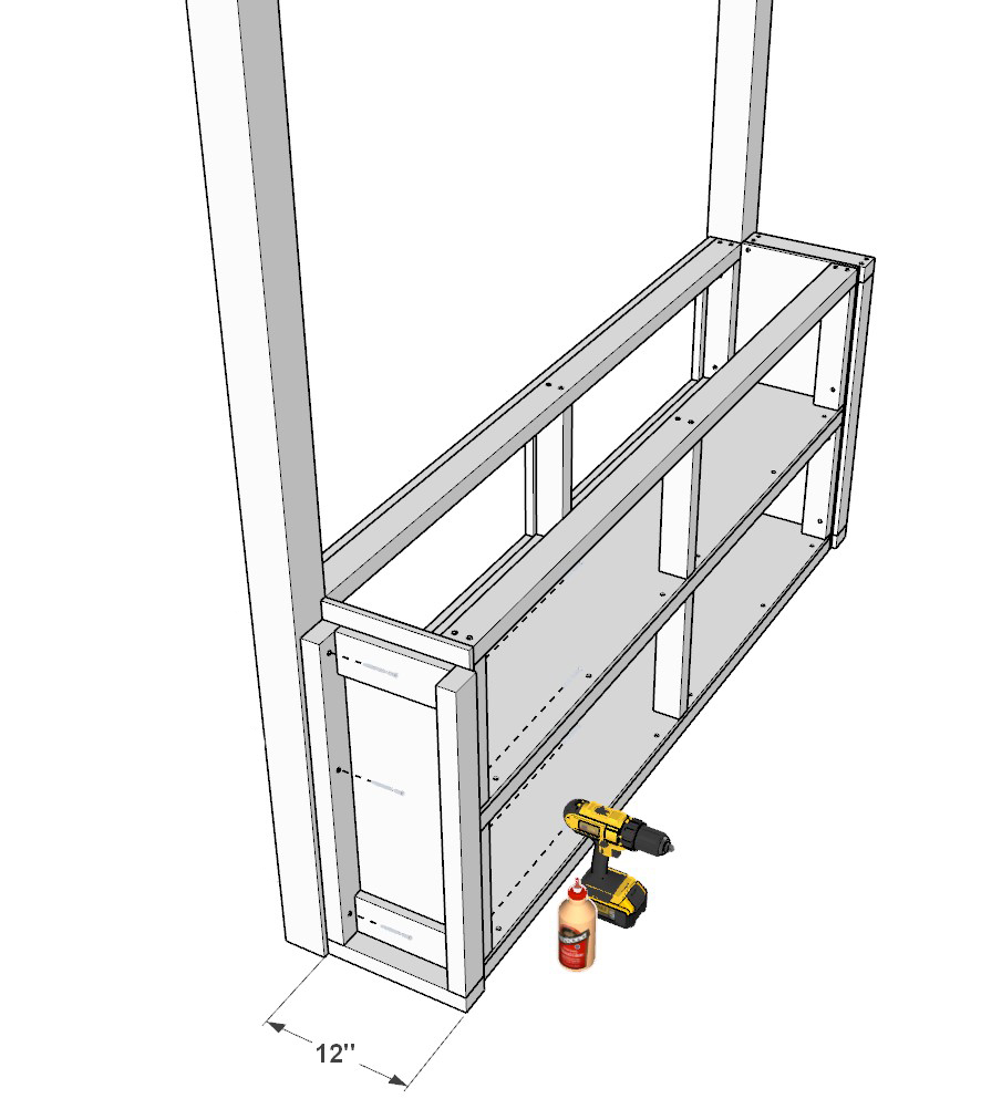 Assembly of the shelve component of DIY loft bed