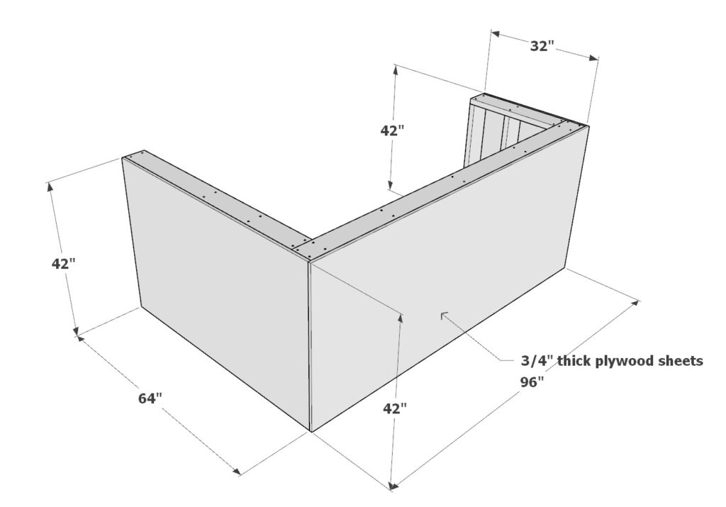 Adding plywood sheets to DIY wooden bar frame