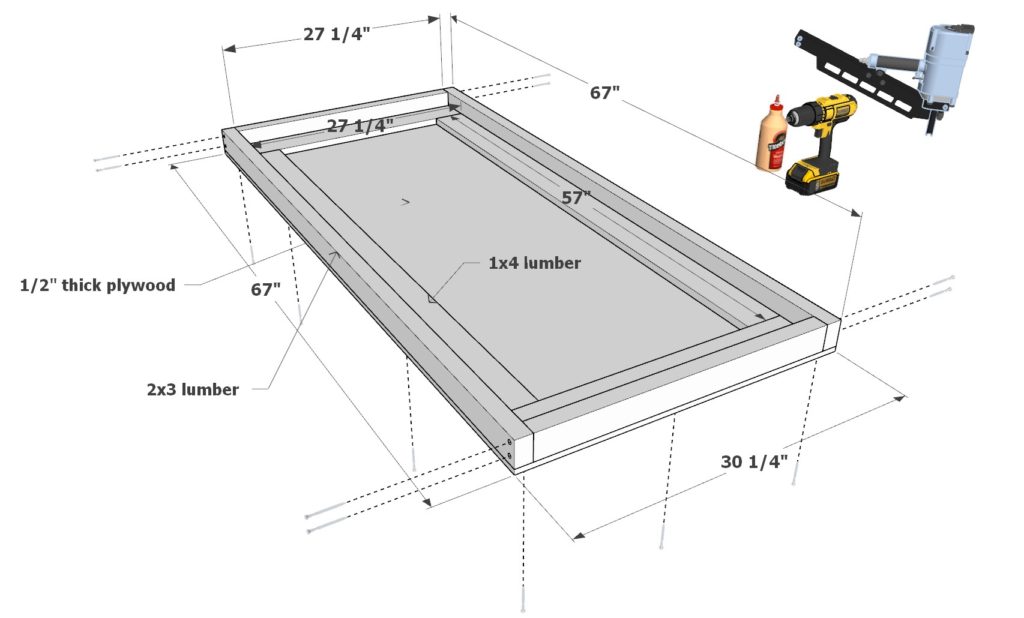 DIY loft bed frame assembly