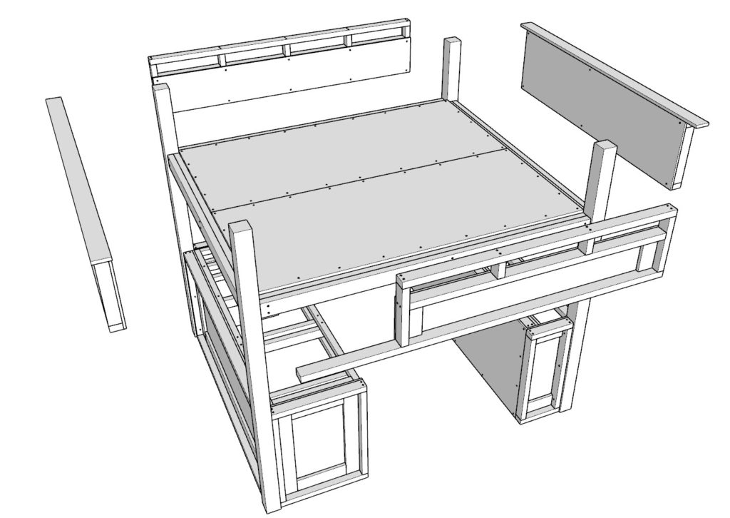 Adding the railing to DIY loft bed